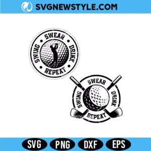 Swing Swear Drink Repeat Golfer SVG