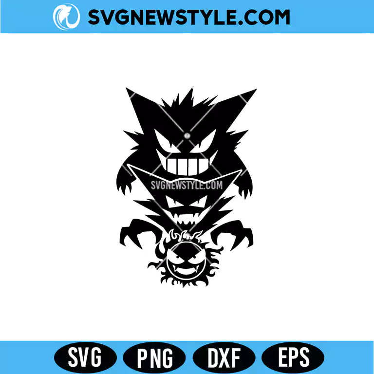 Gastly Haunter And Gengar SVG – Ghost Trio Cut File | Digital Download 1 Gastly Haunter And Gengar SVG