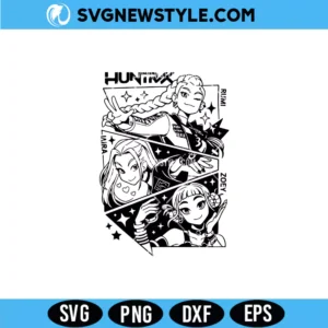 K Pop Demon Huntrix SVG Digital Download &ndash; Dark K-Pop Anime SVG