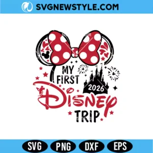 Mouse My First Trip to Castle 2026 SVG Digital Download for Cricut & Silhouette