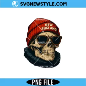 New England Football Skull PNG Digital Download for Shirts, Crafts & Fans