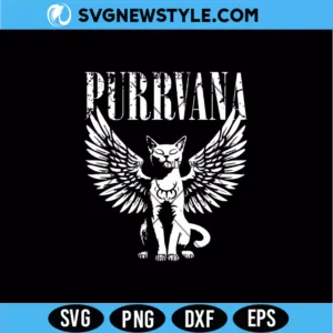 Purrvana Cat With Wings Washed SVG