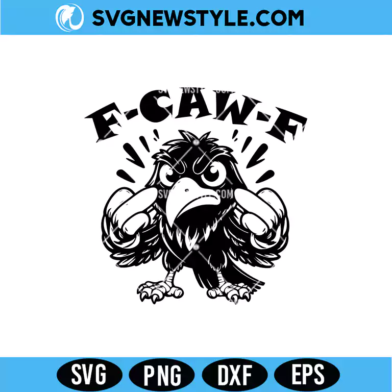 Raven F-Caw-F Adult SVG – Funny Bird Pun Design | Digital Download 1 Raven F-Caw-F Adult SVG