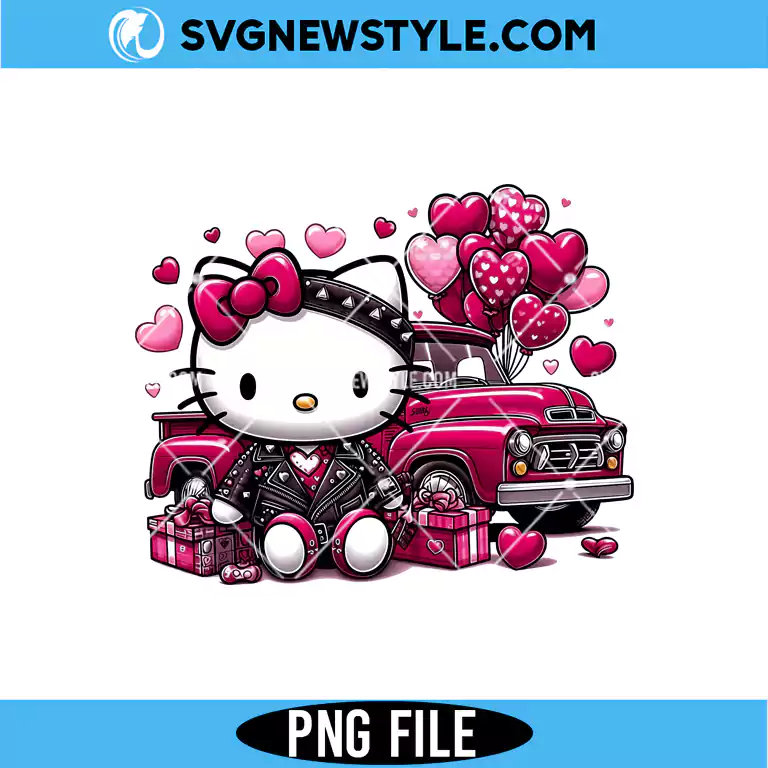 Rockstar Kitty Valentine PNG – Cute Rock Cat Art | Digital Download 1 Rockstar Kitty Valentine PNG