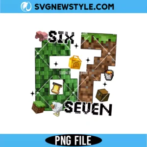 Six Seven Game Kids PNG Design Digital Download for Shirts, Crafts & School Fun