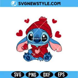Stitch Valentine Candy Heart SVG Digital Download for Shirts, Gifts & Crafts