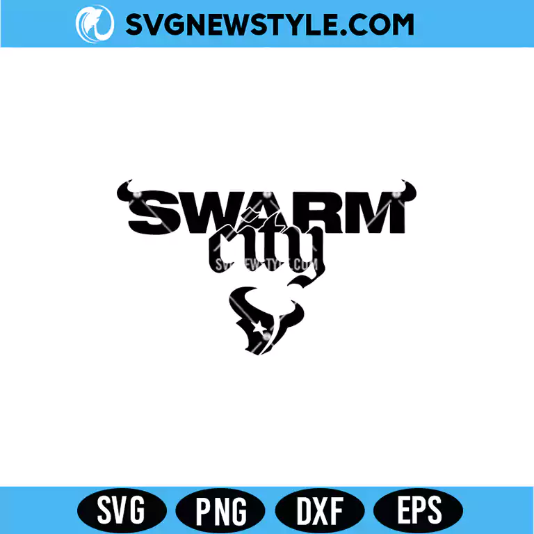 Swarm City 2025 BLACK INK SVG – Dark Art Cut File | Digital Download 1 Swarm City 2025 BLACK INK SVG