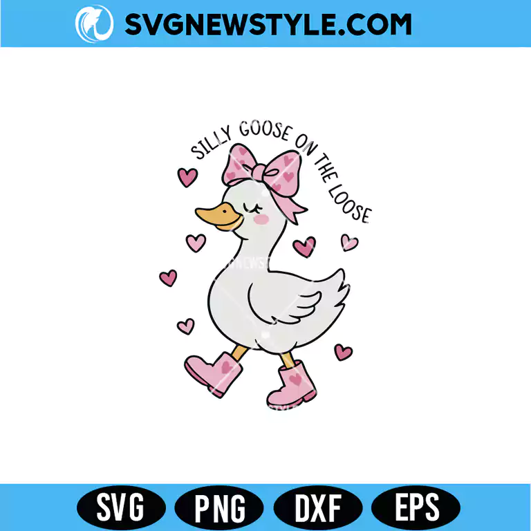 Valentine Silly Goose SVG – Funny Valentine Cut File | Digital Download 1 Valentine Silly Goose SVG