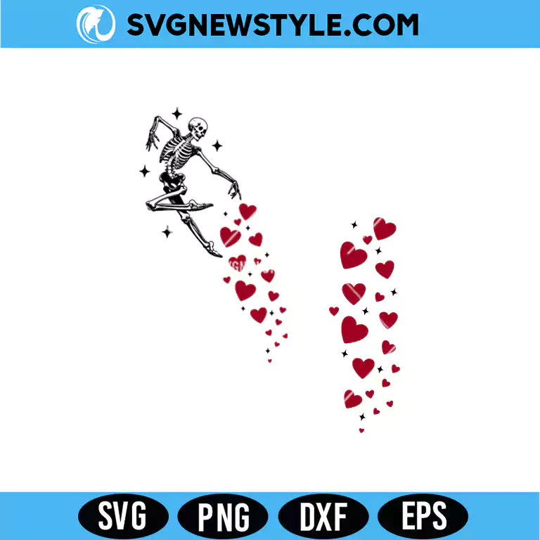 Valentines Day Skeleton SVG – Cute Gothic Love | Digital Download 1 Valentines Day Skeleton SVG
