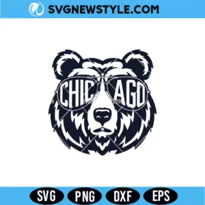 Chicago Football Bear SVG Digital Download &ndash; Football Fan Bear SVG
