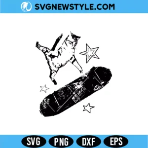 Skateboard Cat Svg