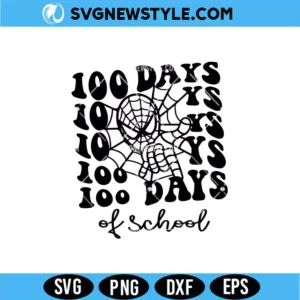 100 Days of School Spiderman SVG Digital Download for Kids Shirts & School Crafts