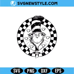 Autism Awareness Cat with Striped Hat SVG
