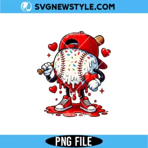 Baseball Drip Valentine PNG