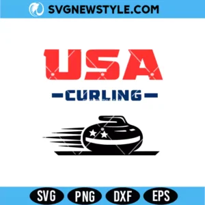 USA Curling Support Team American Flag SVG