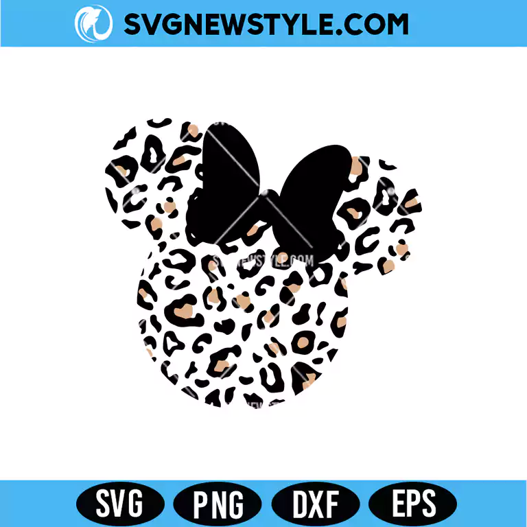 Leopard Print Minnie Mouse SVG Digital Download for Shirts, Stickers & Fashion Crafts 1 Leopard Print Minnie Mouse SVG