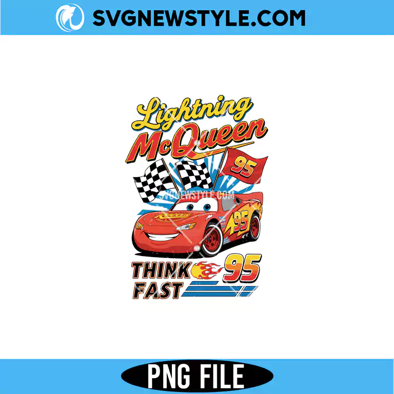 Lightning McQueen PNG Digital Download for Kids Shirts, Party Decor & Racing Crafts 1 Lightning McQueen PNG