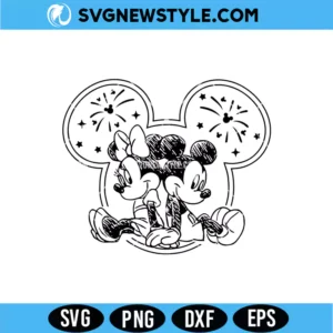 Mickey Minnie Fireworks SVG