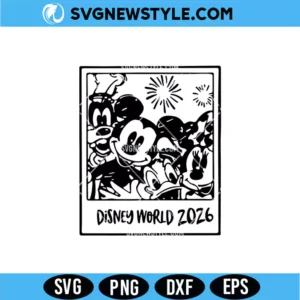 Retro Theme Park Friends 2026 Polaroid SVG