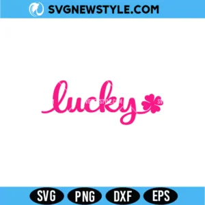 St Patricks Day Lucky Pink SVG Digital Download | Shamrock Cut File