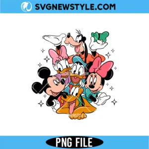 Vintage Mouse and Friends PNG Digital Download | Retro Friends Printable PNG