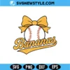 Banana Baseball Bow SVG | Yellow Spirit Game Day Cut File for Cricut 3 Banana Baseball Bow SVG
