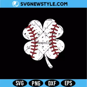 Baseball Distressed Shamrock SVG Digital Download | Lucky Spirit Sports Shirt Design