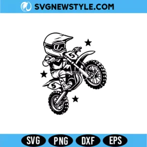 Cute Kid on Motocross Bike Svg