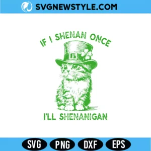 Funny St Patricks Day Lucky Cat SVG Digital Download | Irish Good Luck Spirit Shirt Design