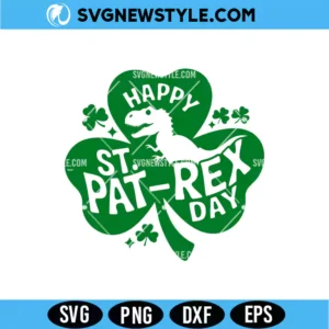 Happy St Patrex Day Svg Digital Download | Dinosaur Spirit Kids Shirt Design