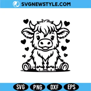 Cute Baby Highland Cow SVG