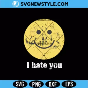 I Hate You Smiley SVG Png