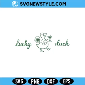 Lucky Duck St Patricks Day SVG Digital Download | Shamrock Spirit Shirt Design