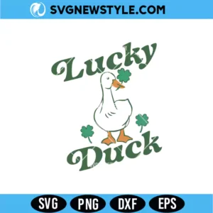 Lucky Duck St Patrick's Day SVG Digital Download | Lucky Clover Cut File