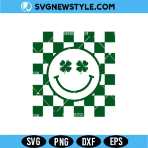 Checkered Smiley Face SVG Digital Download | Retro Happy Face Cut File