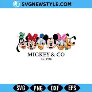 Mickey And Friends Co est 1928 Svg, Retro Mickey Mouse Cut File, Digital Download