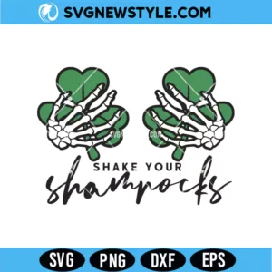 Shake Your Shamrocks Skeleton Hand SVG Digital Download | Lucky Cut File
