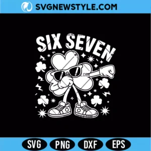 Six Seven Shamrock SVG Digital Download | Lucky Clover Cut File
