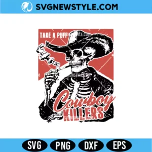 Smoking Skeleton Cowboy SVG