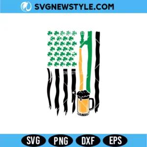St Patricks Day Flag Beer SVG Digital Download | Lucky Irish Cut File
