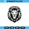 Lion Head SVG | Lion Silhouette Cut File | King of the Jungle Vector 3 Lion Head SVG