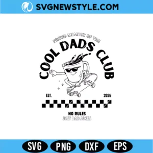Cool Dads Club SVG | Trendy Retro Papa Cut File for Cricut
