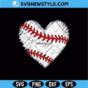 Distressed Baseball Heart SVG