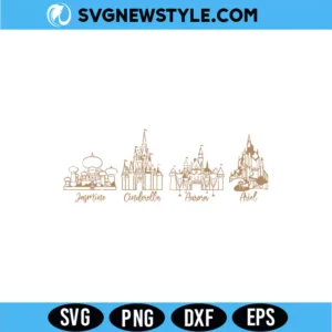 Gold Castles Line SVG