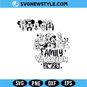 Mickey and Friends Family Vacation 2026 SVG