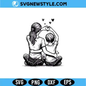 Mom and Son Heart Hands SVG