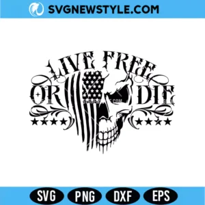 Skull American Flag SVG PNG Digital Download | Distressed Patriotic Design