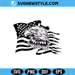 USA Eagle Flag SVG Digital Download | Patriotic Flag & Eagle Silhouette