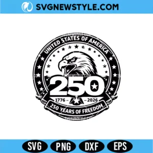 250 Years of Freedom Round Emblem SVG