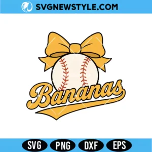 Bananas Coquette Bow Lovers Baseball SVG